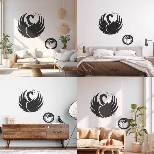 Fine Carving Decals Animal World Swan Bird Feathers Neck Store Decoration
