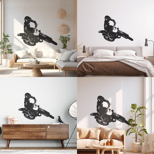 Wall Decals Motorcyclist Biker Bicycle Motocross Extreme Sport Waterproof
