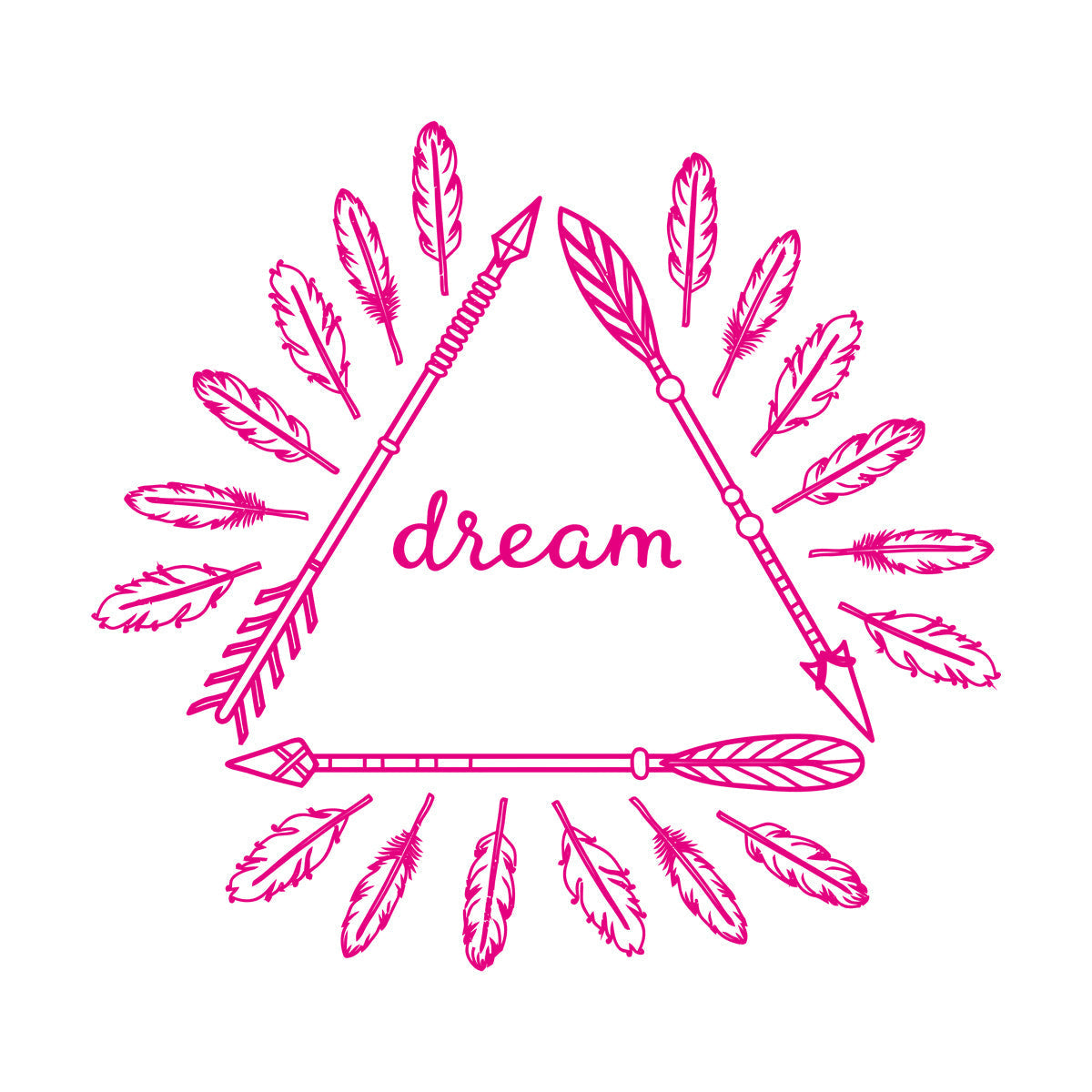 Wall Stickers Inspirational Poster With Boho Arrows And Feathers Self Adhesive