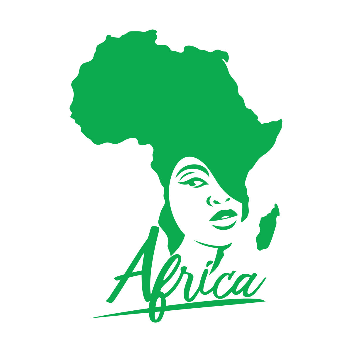 Lettering Stickers African Style Beauty Salon Afro Girl African Map Glass Stickers