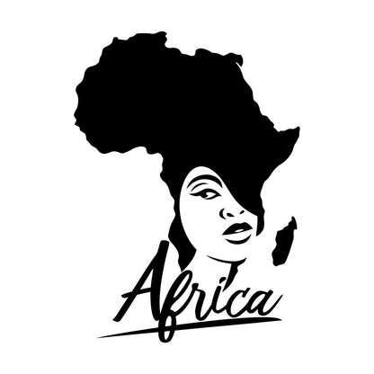 Lettering Stickers African Style Beauty Salon Afro Girl African Map Glass Stickers
