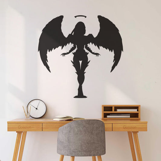 Stickers muraux en PVC, motif ange abstrait, ailes et plumes, plusieurs couleurs disponibles