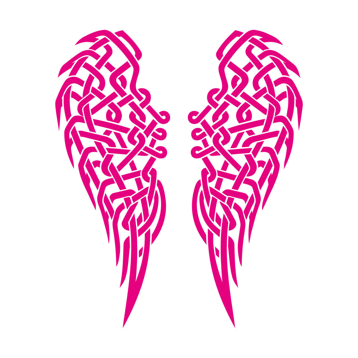 Stickers muraux, papier adhésif, ailes d'ange, plumes, nœud celtique. Possibilité de modification et d'ajout d'informations.