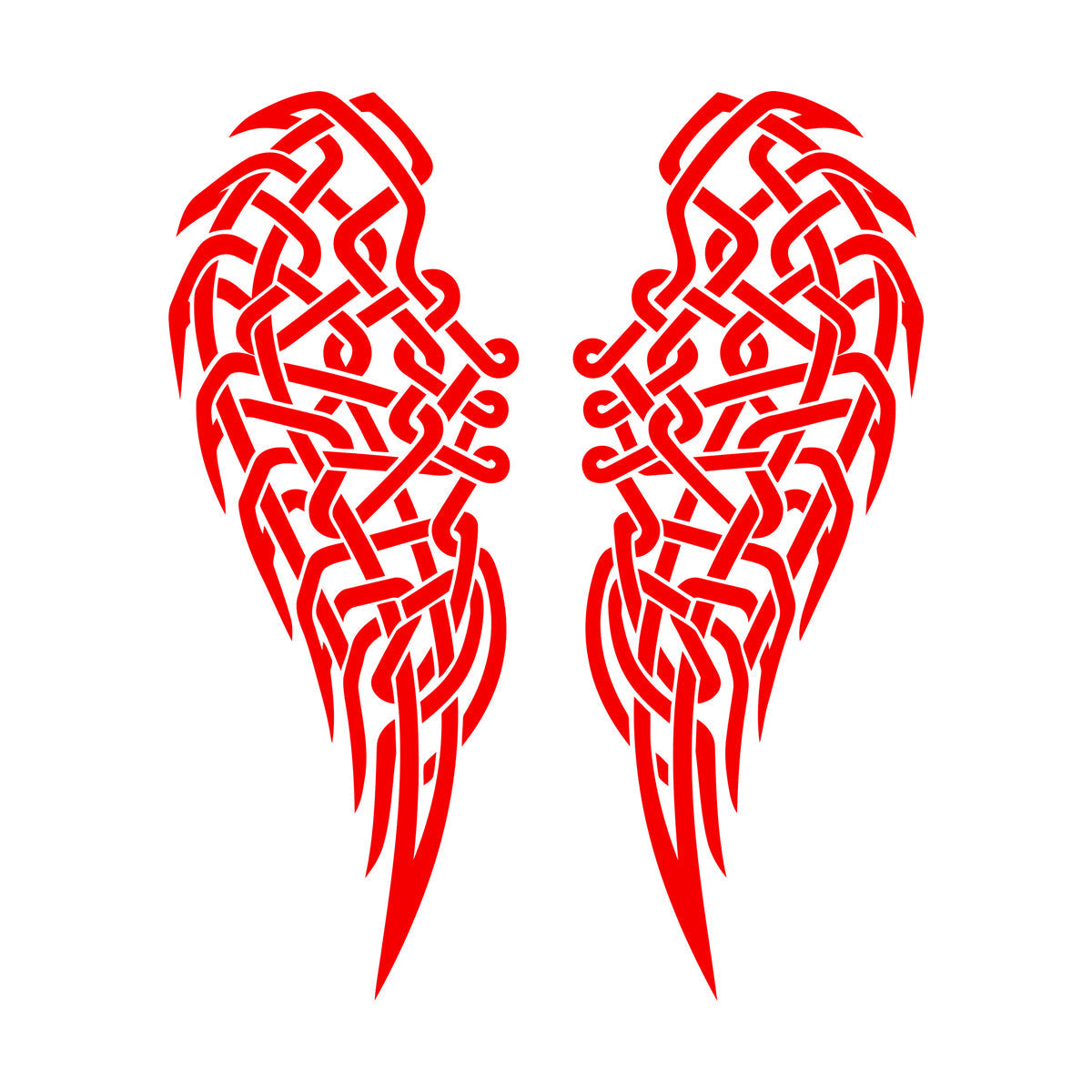 Stickers muraux, papier adhésif, ailes d'ange, plumes, nœud celtique. Possibilité de modification et d'ajout d'informations.