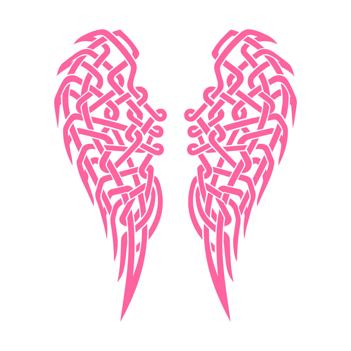 Stickers muraux, papier adhésif, ailes d'ange, plumes, nœud celtique. Possibilité de modification et d'ajout d'informations.