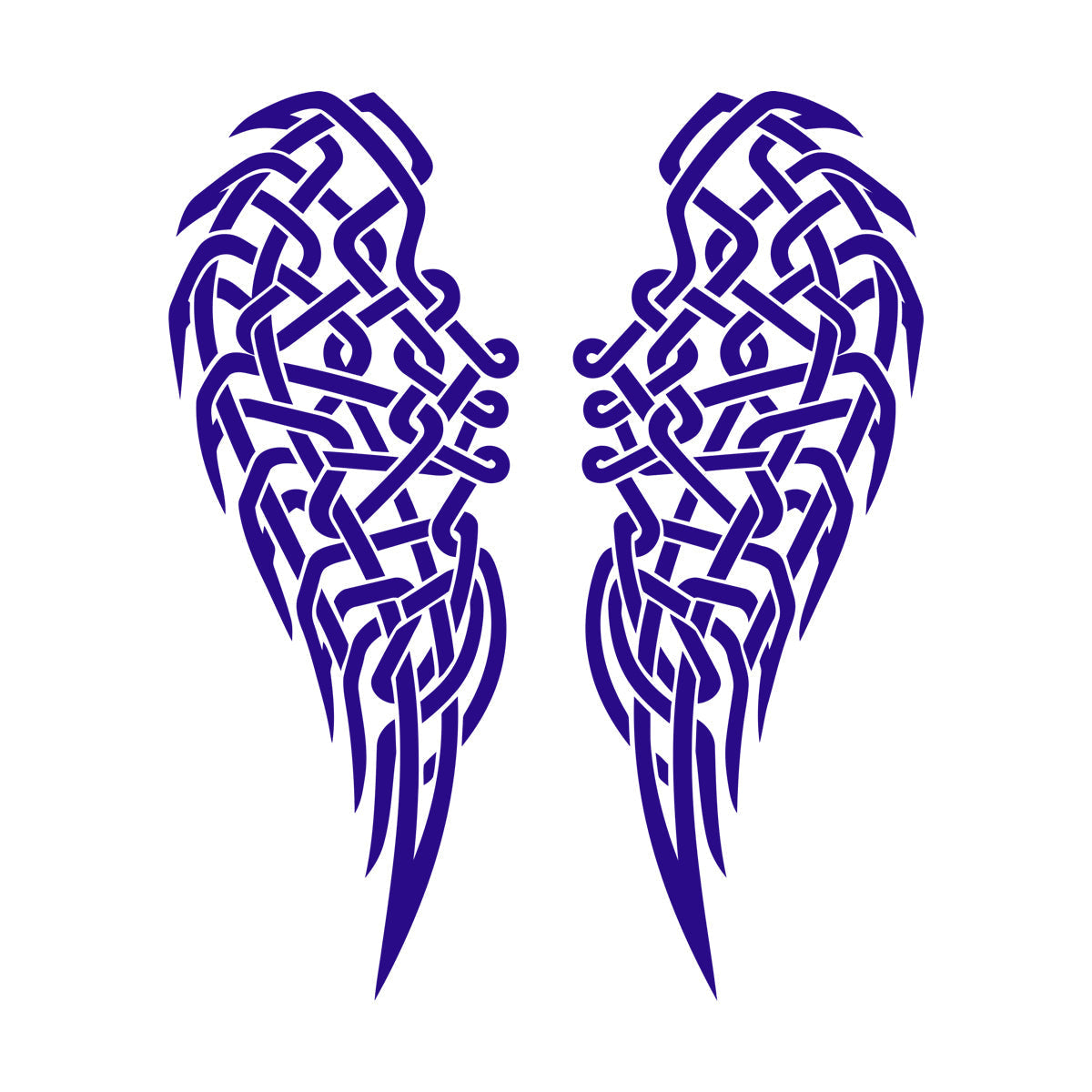 Stickers muraux, papier adhésif, ailes d'ange, plumes, nœud celtique. Possibilité de modification et d'ajout d'informations.