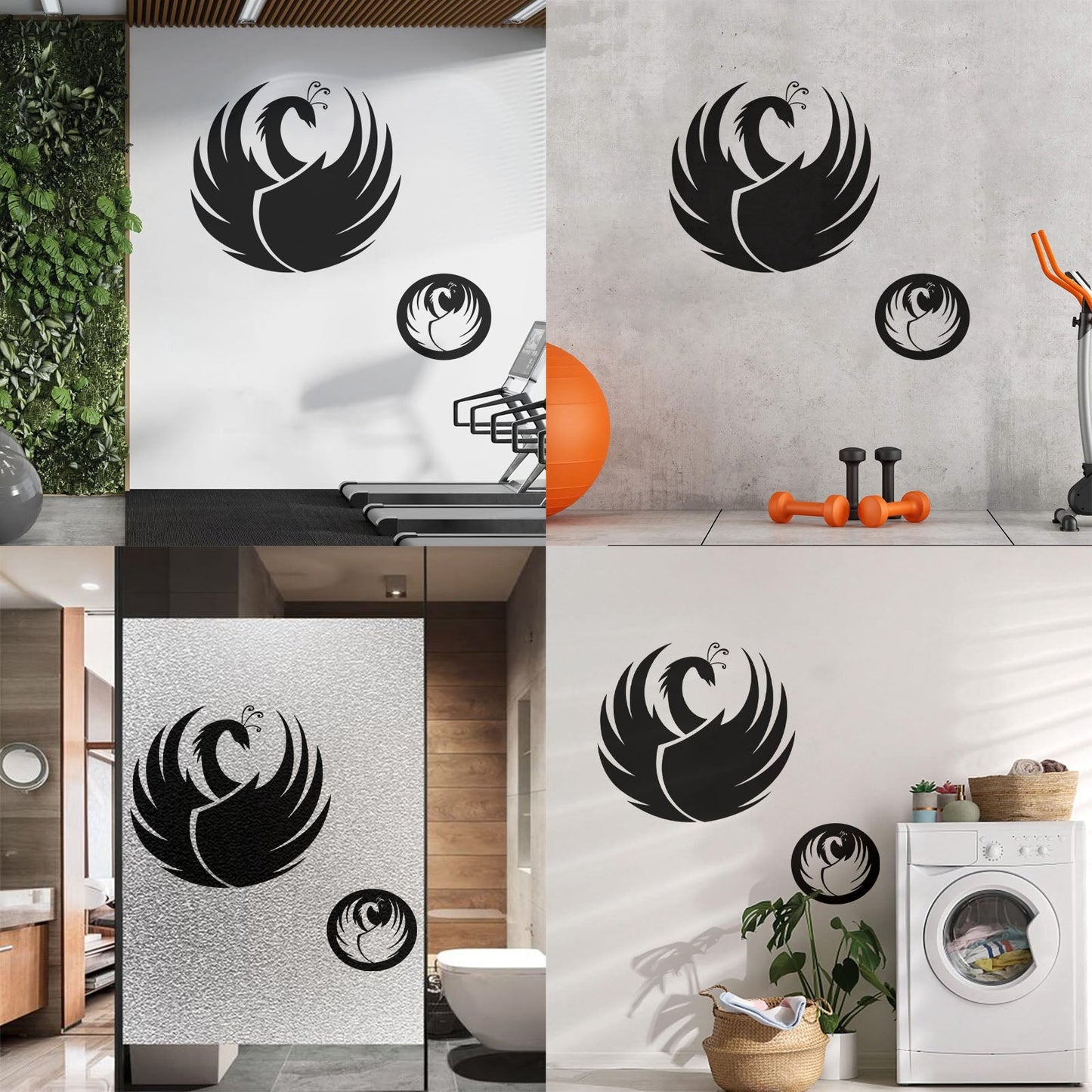 Décoration de cou en vinyle sculpté représentant un cygne et des plumes d'oiseau, inspirée du monde animal.