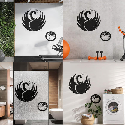 Décoration de cou en vinyle sculpté représentant un cygne et des plumes d'oiseau, inspirée du monde animal.