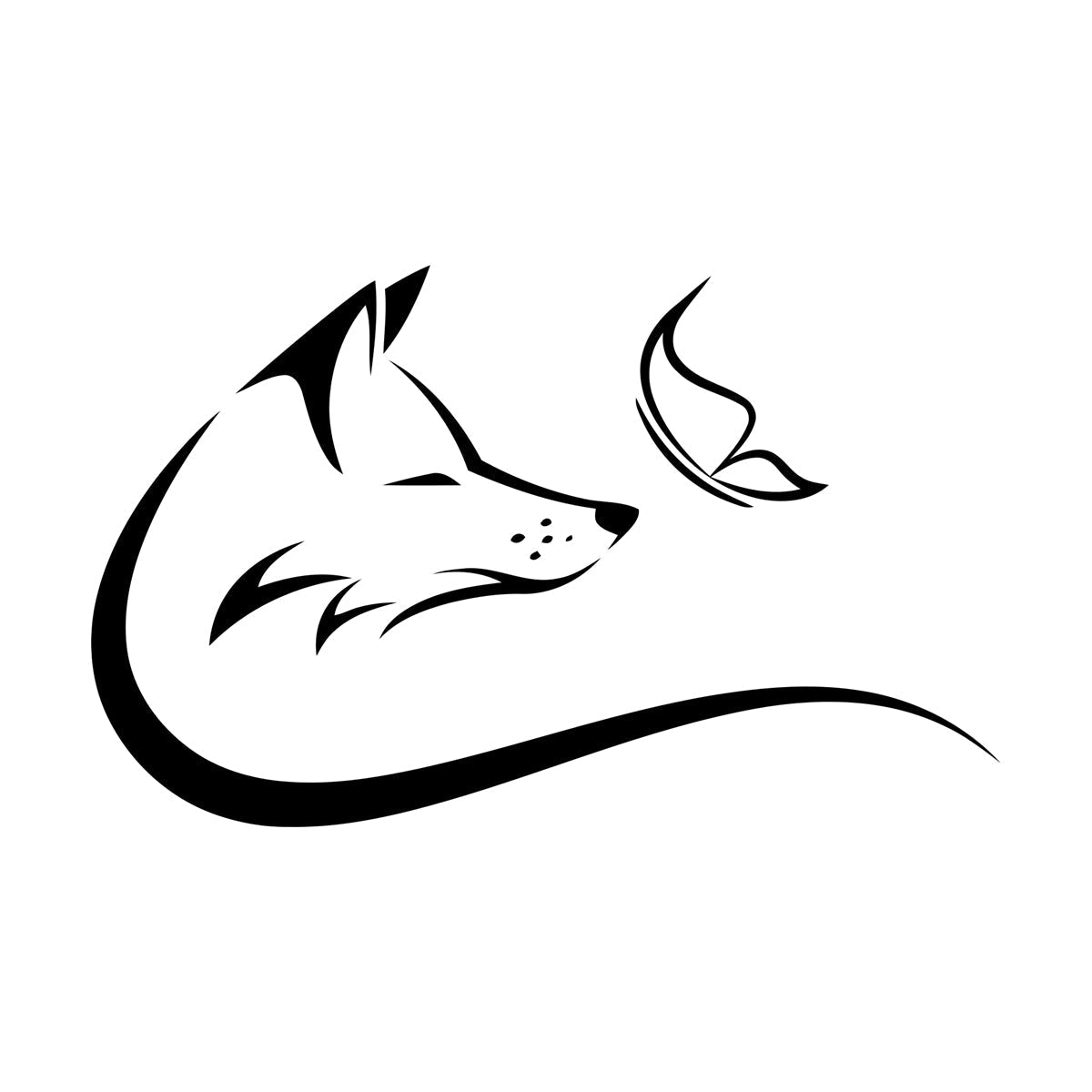 Lettering Decals Animal Butterfly Fox Head Predator It Won'T Fall Off