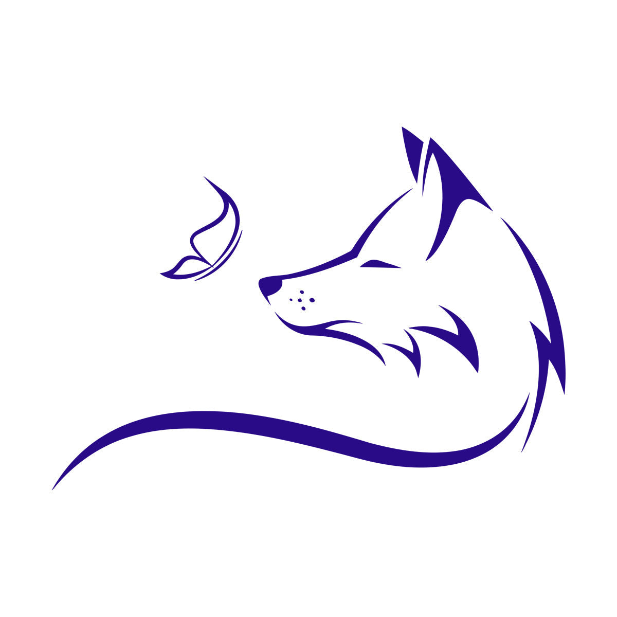 Engraving Decals Animal Fox Sly Head Predator Butterfly Glass Stickers