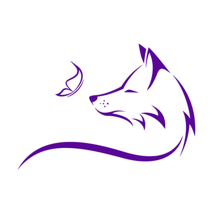 Engraving Decals Animal Fox Sly Head Predator Butterfly Glass Stickers