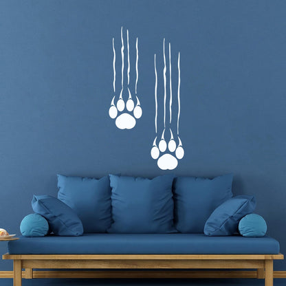 Bear Footprints Paws Predator Animal Claws Wall Stickers It Won'T Fall Off