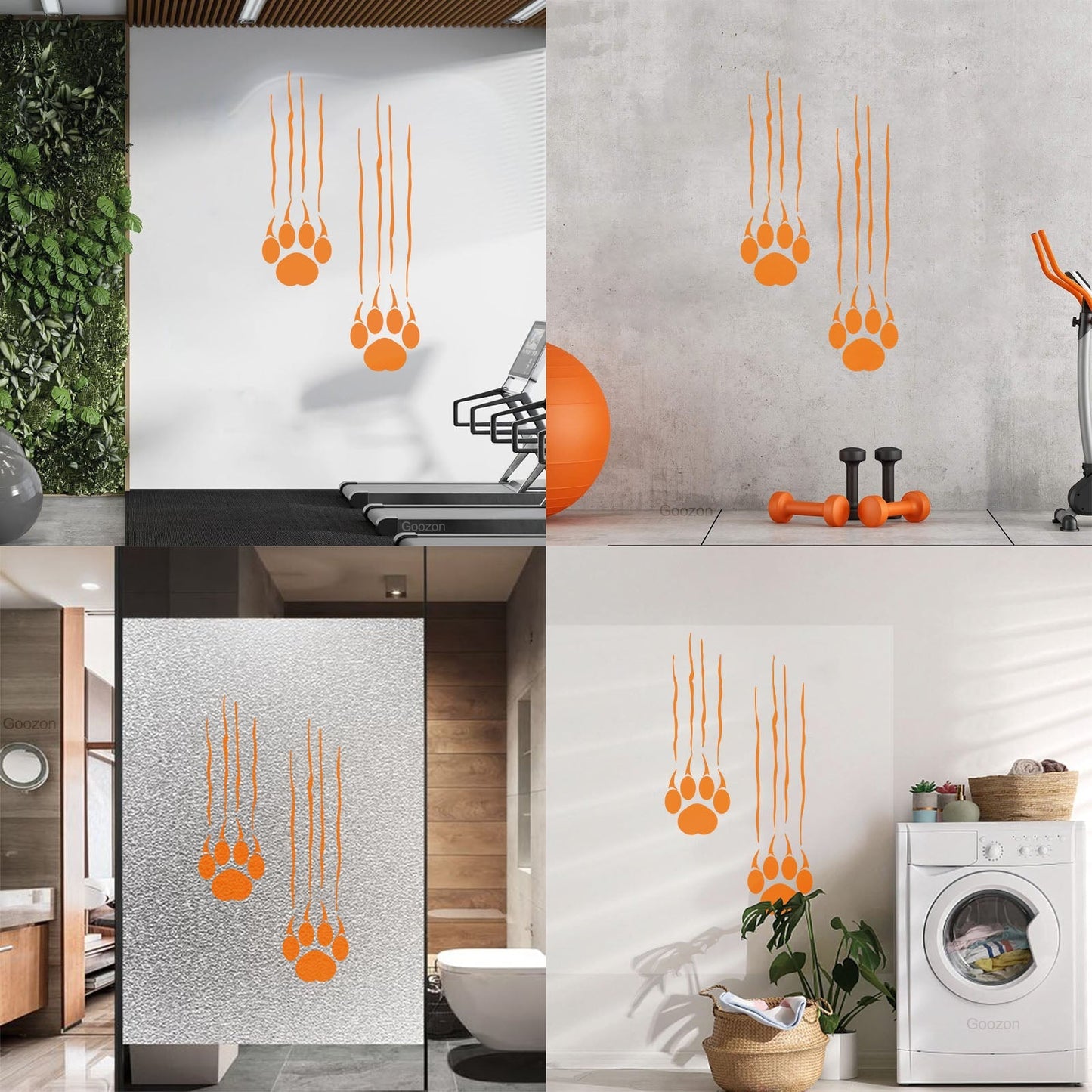 Bear Footprints Paws Predator Animal Claws Wall Stickers It Won'T Fall Off
