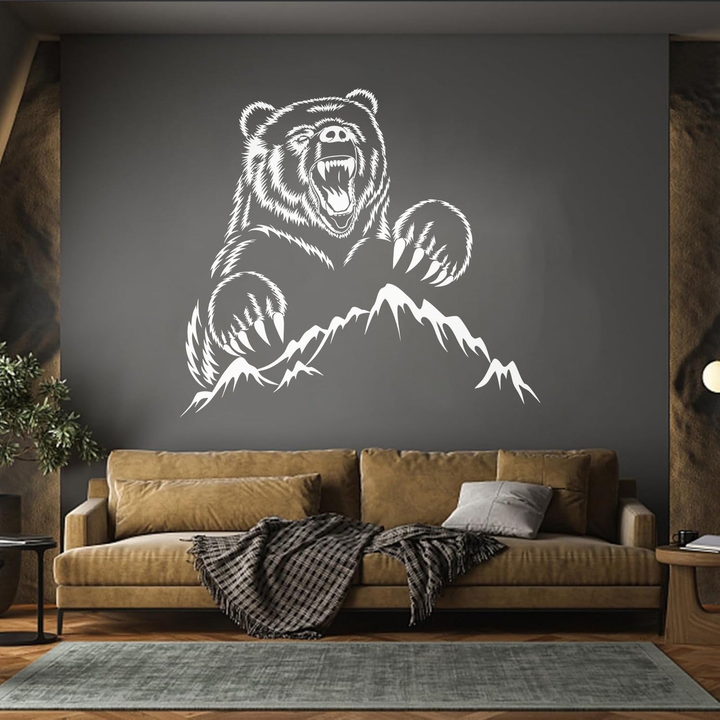 Fine Carving Decals Bear Grizzly Animal Urban Animal Mountains Personalized Customization