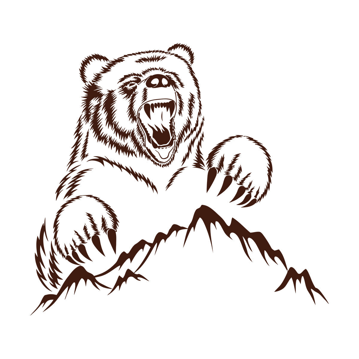 Fine Carving Decals Bear Grizzly Animal Urban Animal Mountains Personalized Customization