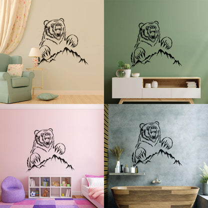 Fine Carving Decals Bear Grizzly Animal Urban Animal Mountains Personalized Customization