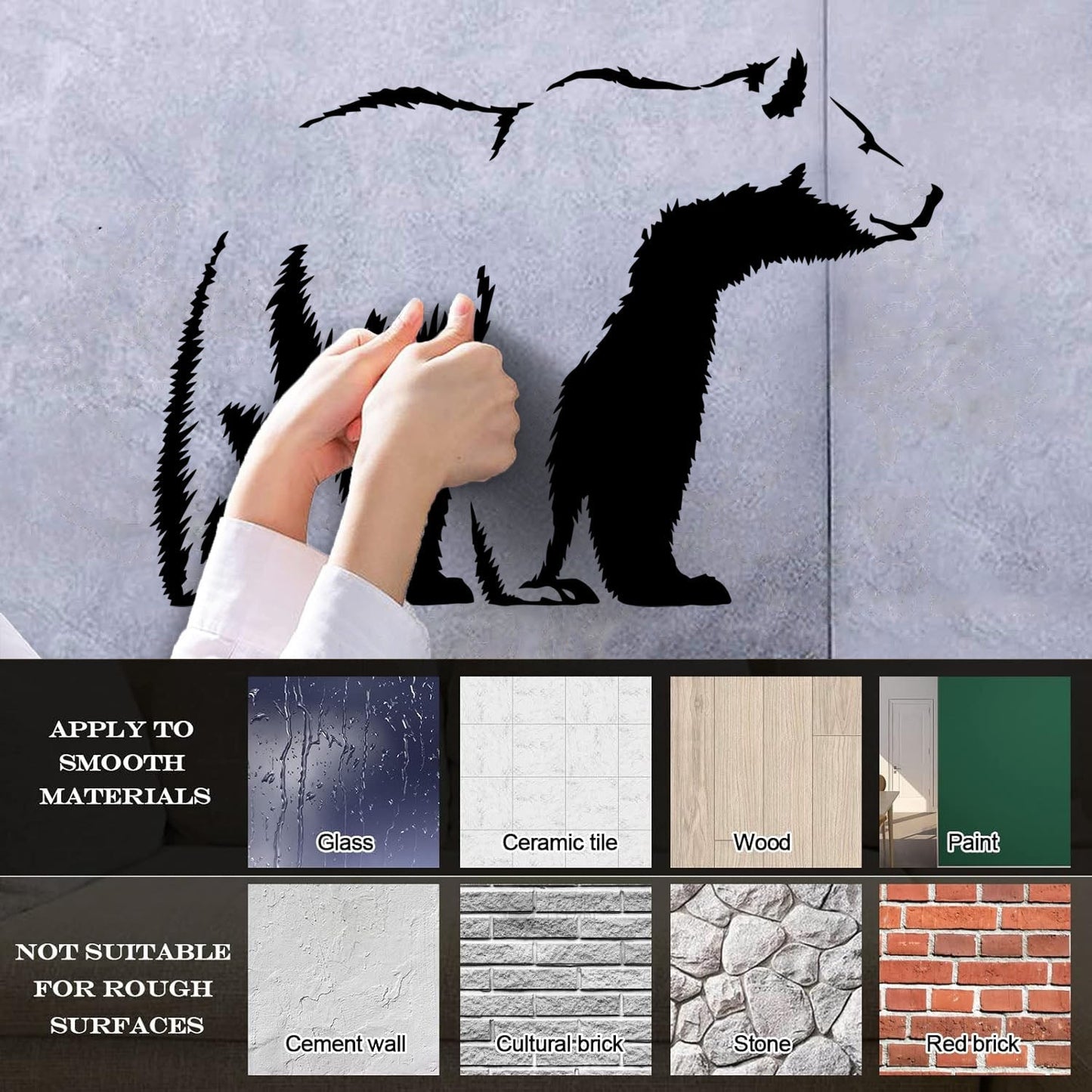 Vinyl Art Sticker Bear Grizzly Wild Animal Urban Animal Can Modify And Add Information