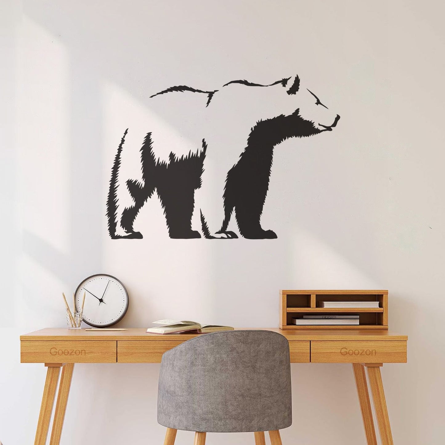 Vinyl Art Sticker Bear Grizzly Wild Animal Urban Animal Can Modify And Add Information