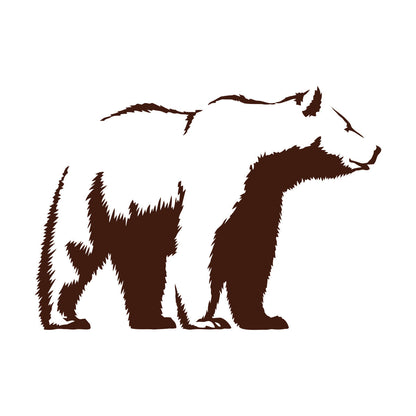 Vinyl Art Sticker Bear Grizzly Wild Animal Urban Animal Can Modify And Add Information