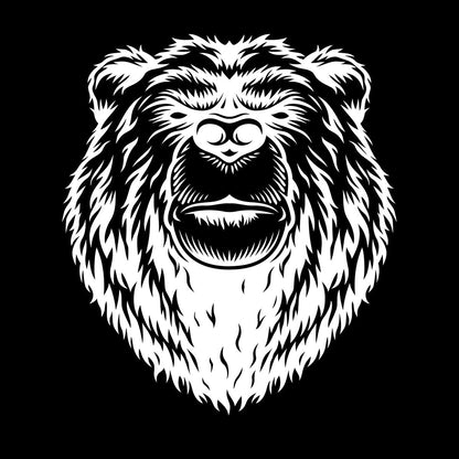 Engraving Stickers Bear Head Aggressive Wild Animal Predator Art Decoration