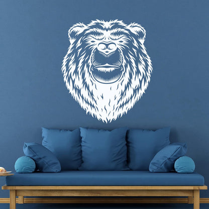 Engraving Stickers Bear Head Aggressive Wild Animal Predator Art Decoration