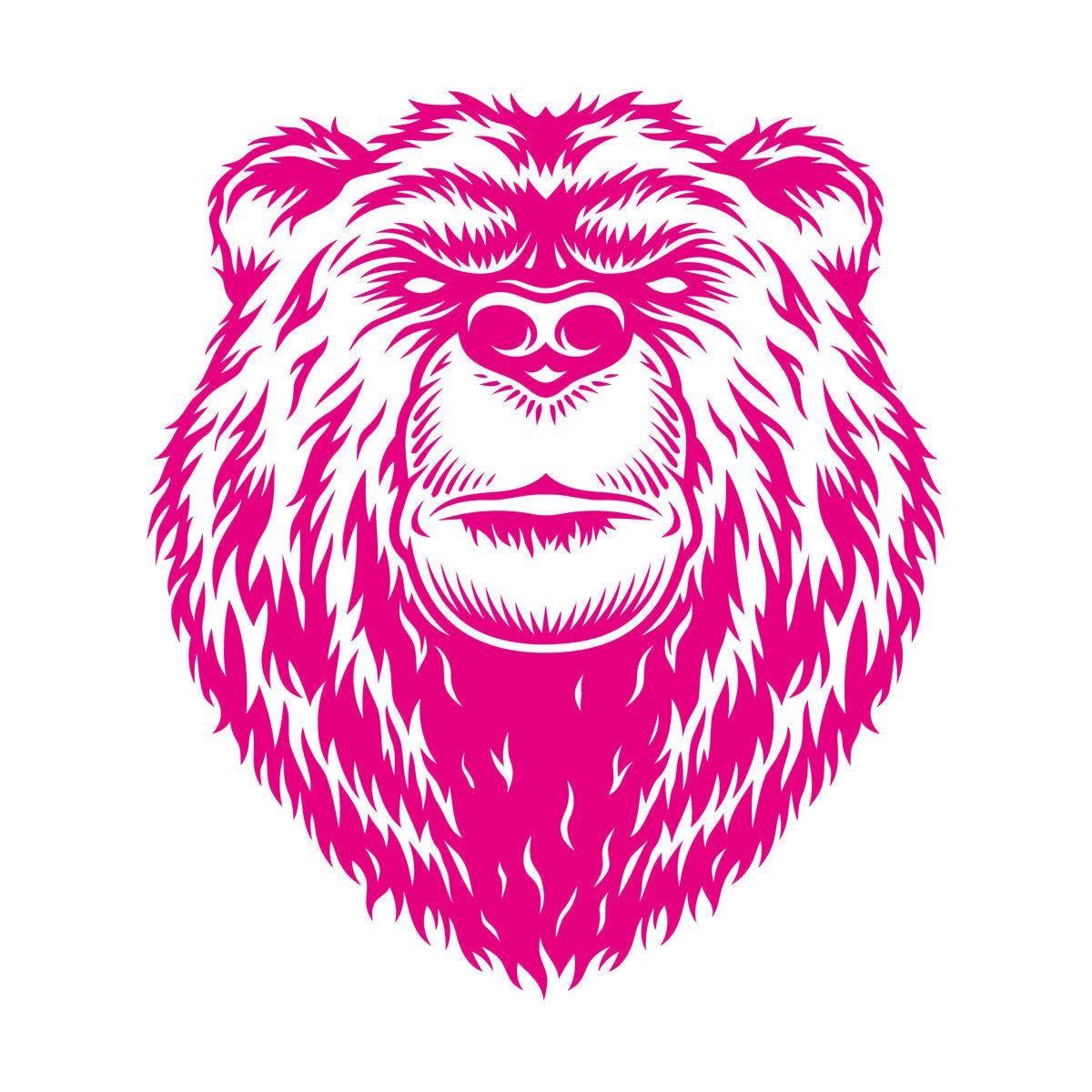 Engraving Stickers Bear Head Aggressive Wild Animal Predator Art Decoration