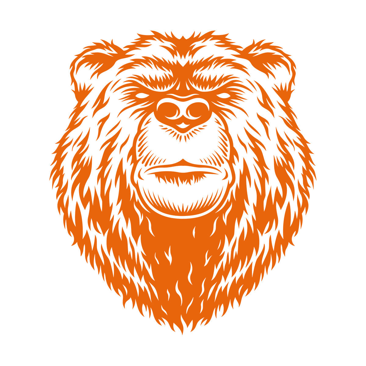 Engraving Stickers Bear Head Aggressive Wild Animal Predator Art Decoration