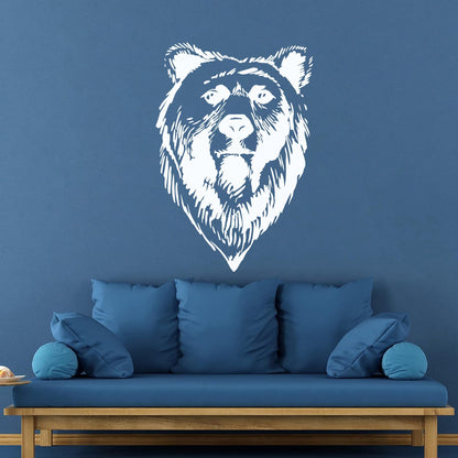 Lettering Decals Bear Head Grizzly Tribal Predator Animal Wall Beautification