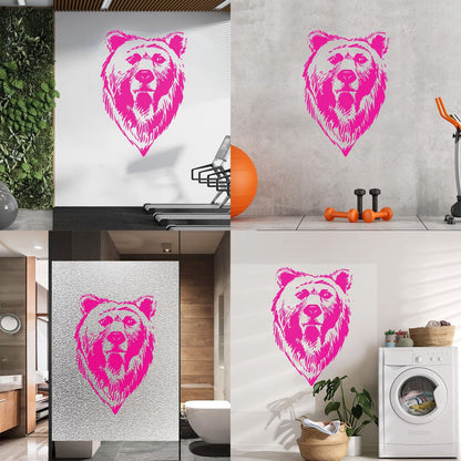 Lettering Decals Bear Head Grizzly Tribal Predator Animal Wall Beautification