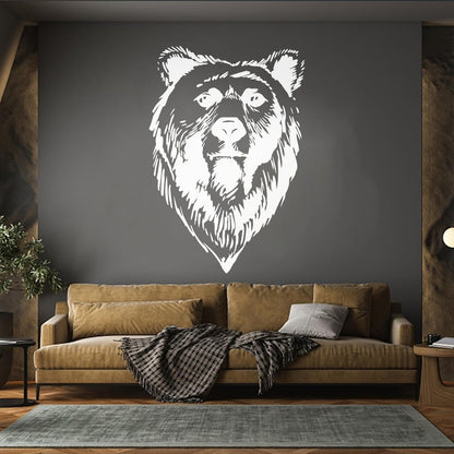 Lettering Decals Bear Head Grizzly Tribal Predator Animal Wall Beautification