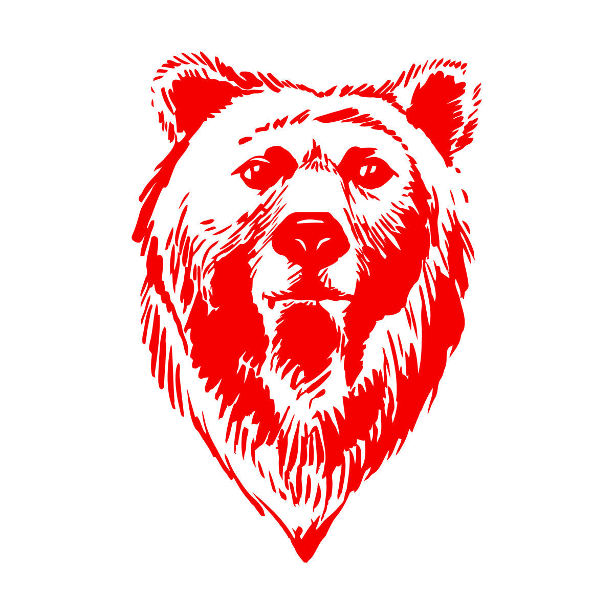 Lettering Decals Bear Head Grizzly Tribal Predator Animal Wall Beautification