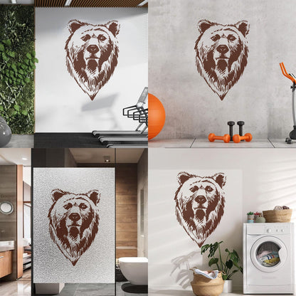 Lettering Decals Bear Head Grizzly Tribal Predator Animal Wall Beautification
