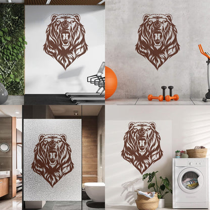 Mural And Wall Vinyl Decal Beast Roar Bear Grizzly Wild Animal Urban Do Not Damage The Wall Surface
