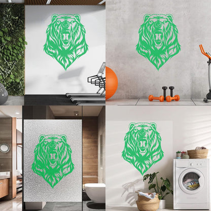 Mural And Wall Vinyl Decal Beast Roar Bear Grizzly Wild Animal Urban Do Not Damage The Wall Surface