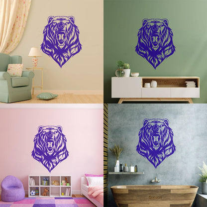 Mural And Wall Vinyl Decal Beast Roar Bear Grizzly Wild Animal Urban Do Not Damage The Wall Surface