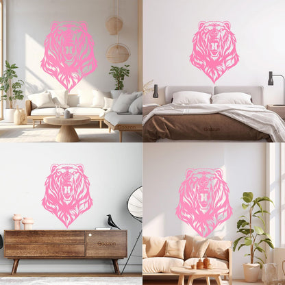 Mural And Wall Vinyl Decal Beast Roar Bear Grizzly Wild Animal Urban Do Not Damage The Wall Surface