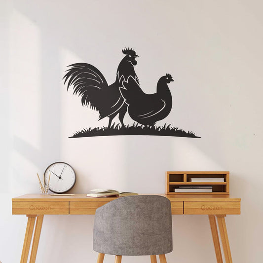 Fine Carving Decals Birds Farm Animals Village Rooster Chicken Self Adhesive