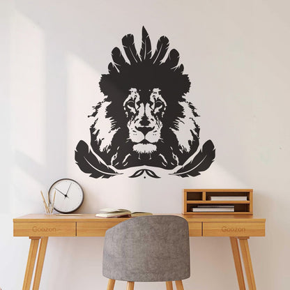 Autocollants lettrage Plumes de lion Animal prédateur avec kit de film de transfert