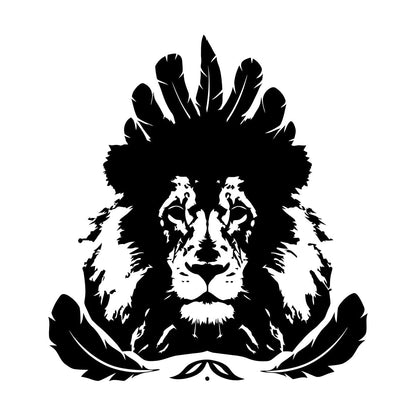 Autocollants lettrage Plumes de lion Animal prédateur avec kit de film de transfert