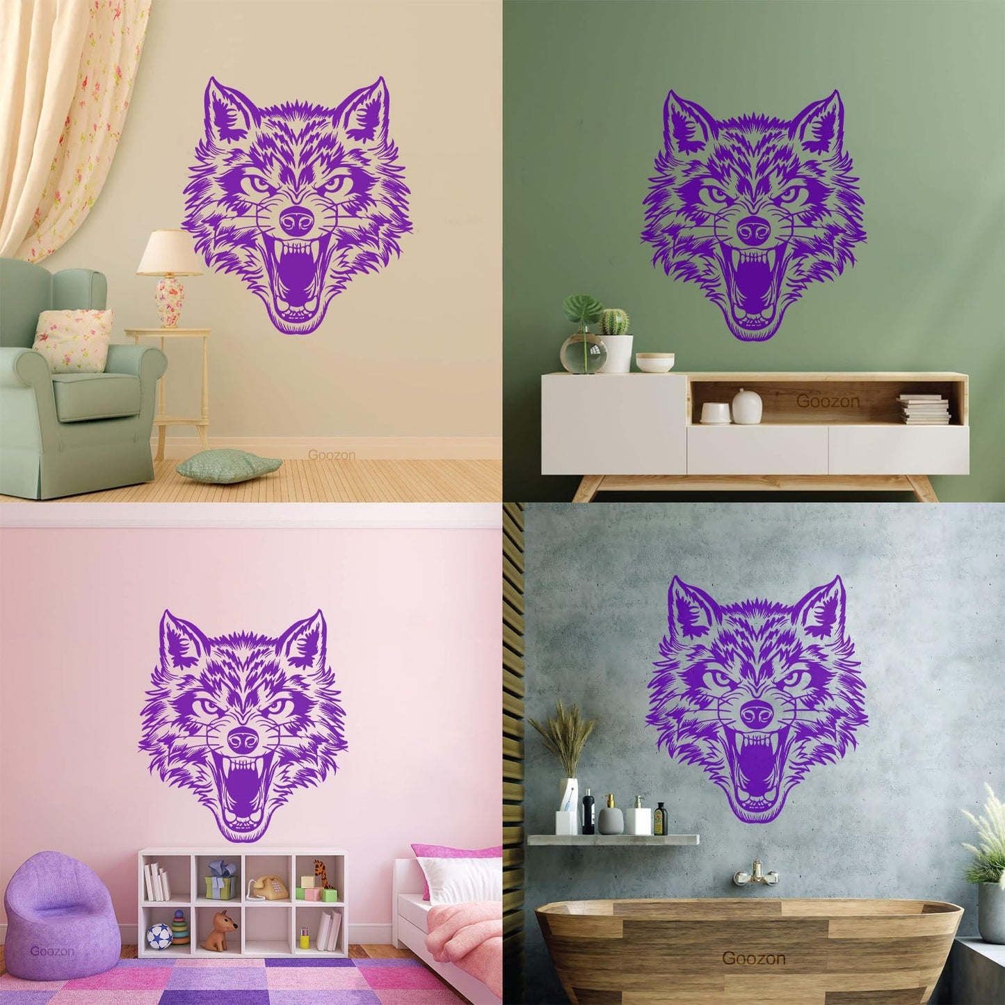 Vinyl Wall Decals Lone Wolf Head Angry Predator Forest Wild Animal Tattoo Culture