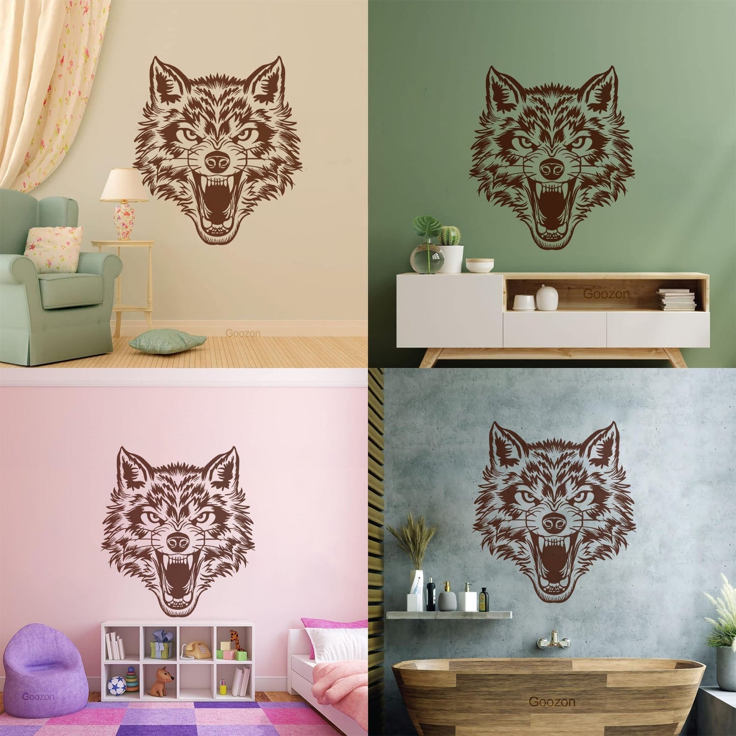 Vinyl Wall Decals Lone Wolf Head Angry Predator Forest Wild Animal Tattoo Culture