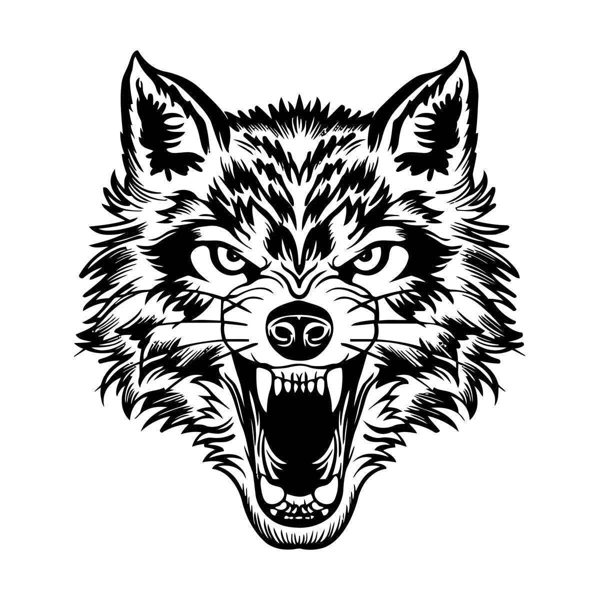 Vinyl Wall Decals Lone Wolf Head Angry Predator Forest Wild Animal Tattoo Culture