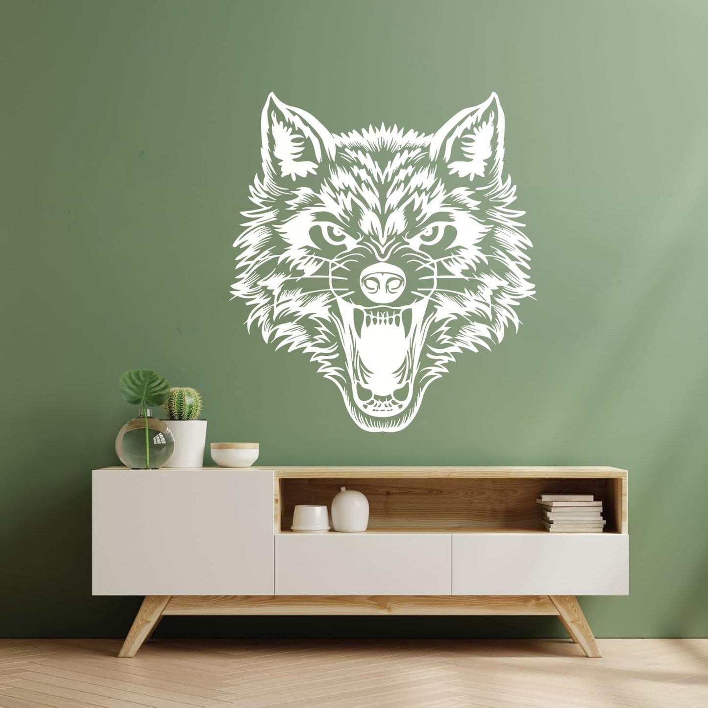 Vinyl Wall Decals Lone Wolf Head Angry Predator Forest Wild Animal Tattoo Culture
