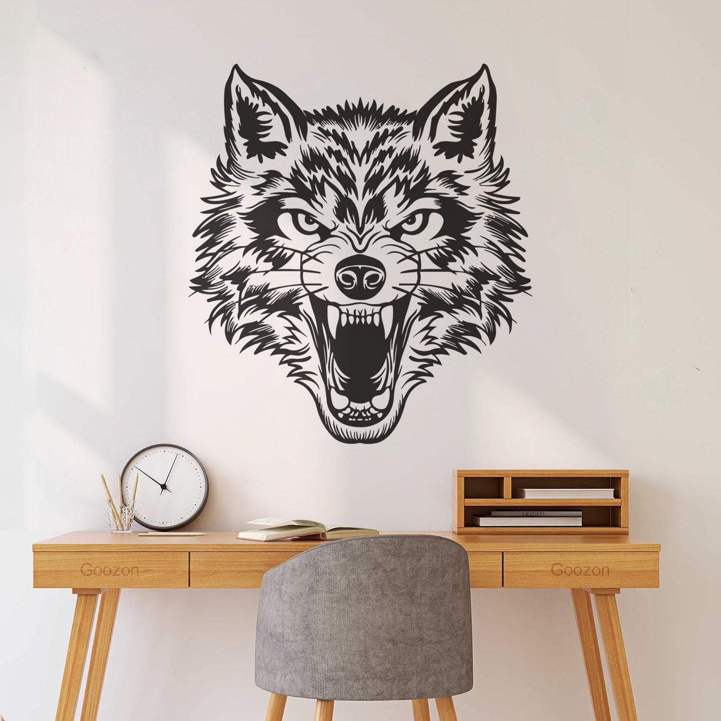 Vinyl Wall Decals Lone Wolf Head Angry Predator Forest Wild Animal Tattoo Culture