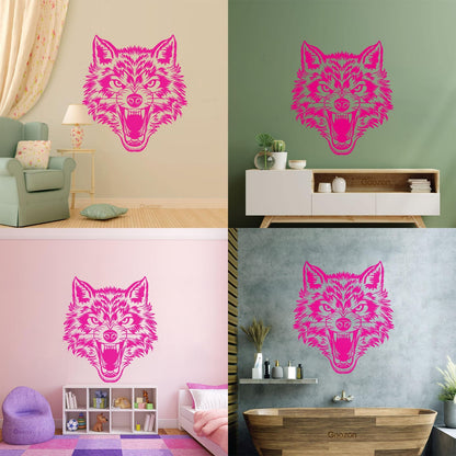 Vinyl Wall Decals Lone Wolf Head Angry Predator Forest Wild Animal Tattoo Culture