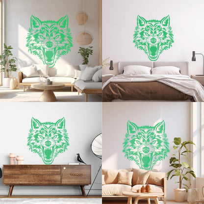 Vinyl Wall Decals Lone Wolf Head Angry Predator Forest Wild Animal Tattoo Culture