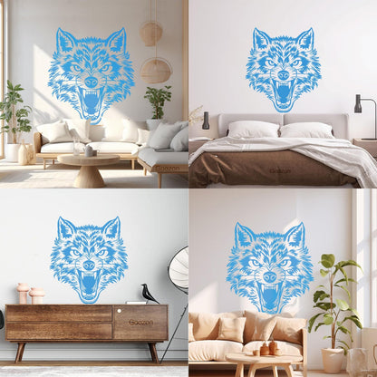Vinyl Wall Decals Lone Wolf Head Angry Predator Forest Wild Animal Tattoo Culture