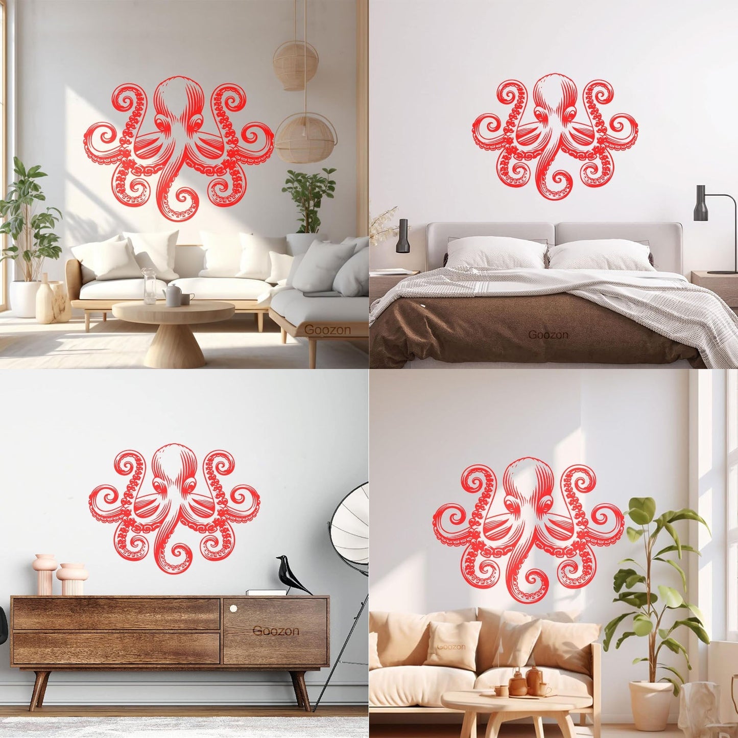 Wall Stickers Octopus Ocean Marine Sea Animal Bathroom Art Decoration