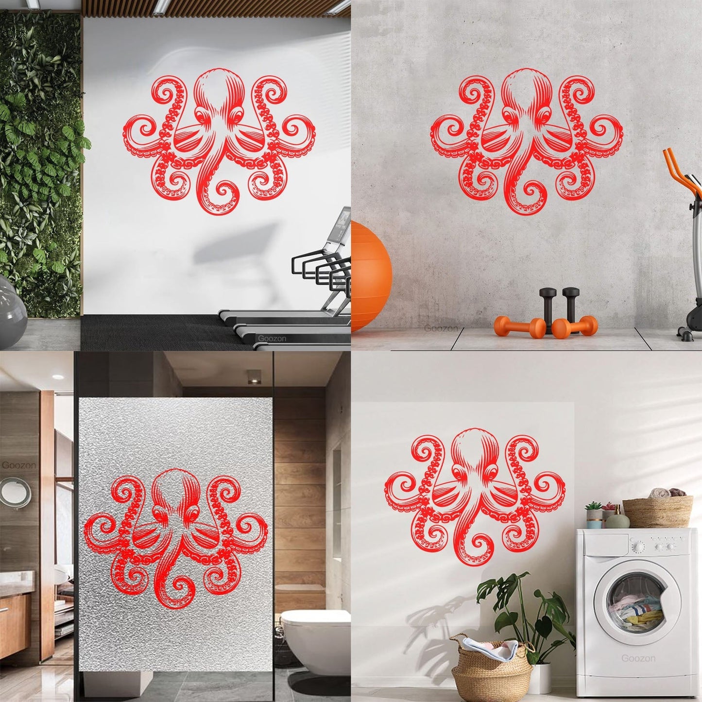 Wall Stickers Octopus Ocean Marine Sea Animal Bathroom Art Decoration