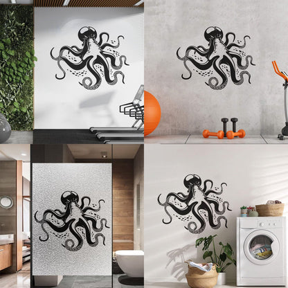 Fine Carving Decals Octopus Ocean Marine Sea Animal Wall Beautification